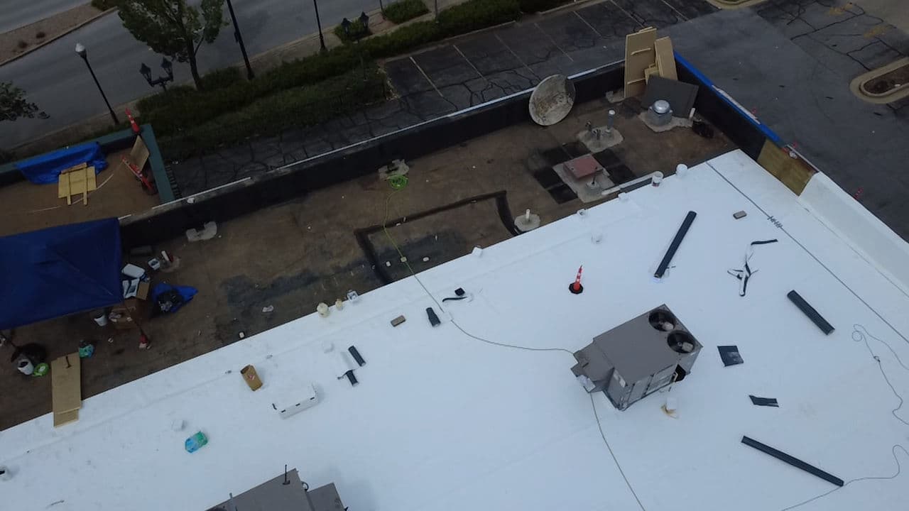 Gallery photos for 18,000 Sq. Ft. TPO Commercial Flat Roof Install in Progress: Image #1