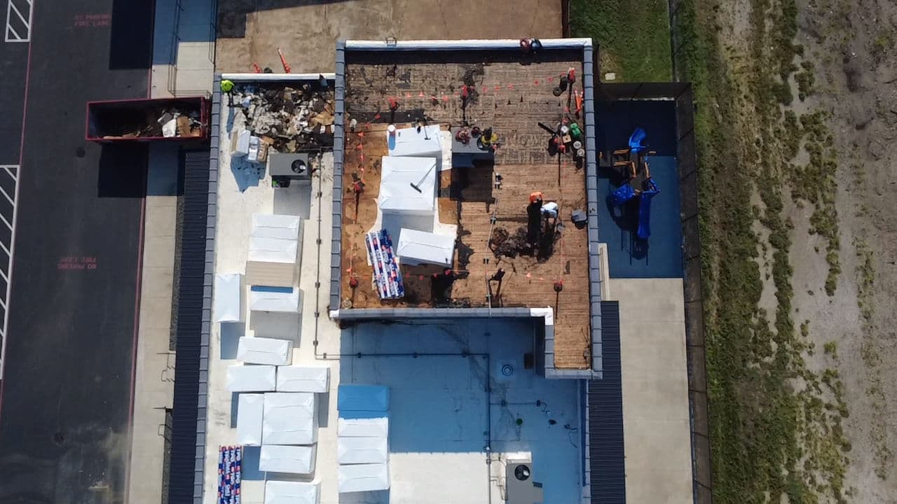 Gallery photos for Large-Scale Commercial Flat Roof Replacement in Full Swing: Image #1